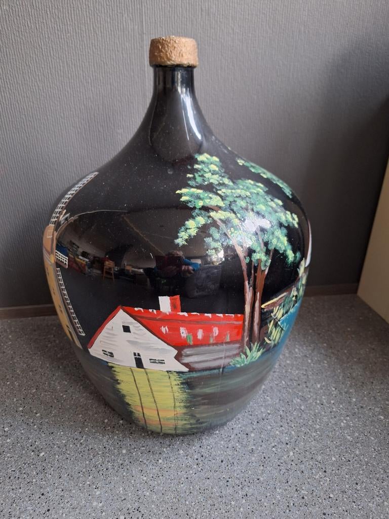 Beschilderde wijn/ gistfles, Ophalen