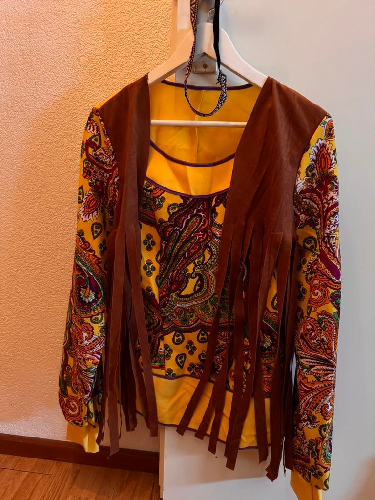 Carnaval hippie, Ophalen of Verzenden, Zo goed als nieuw, Maat 36 (S), Carnaval