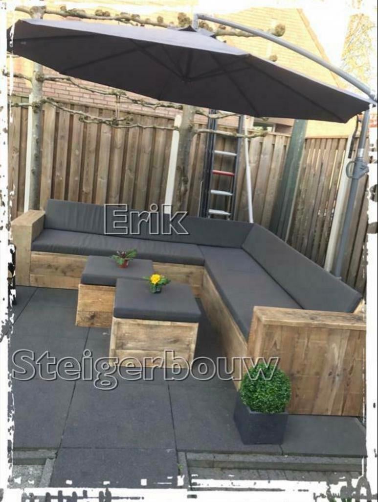 Steigerhouten Loungeset Loungebank Tuinmeubelen Hoekbanken, Tuin en Terras, Tuinsets en Loungesets, Verzenden, Steigerhout, Nieuw