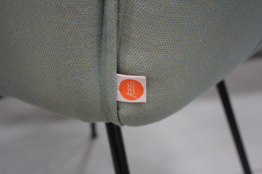 2 x eetkamerstoel Sanne Jess Design metaal stof lichtblauw, Ophalen, Gebruikt, Twee, Blauw
