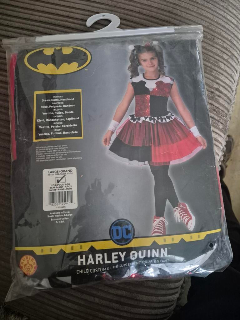 Te koop Harley Quinn verkleed setje voor meisje. Maat 8/10, Ophalen of Verzenden