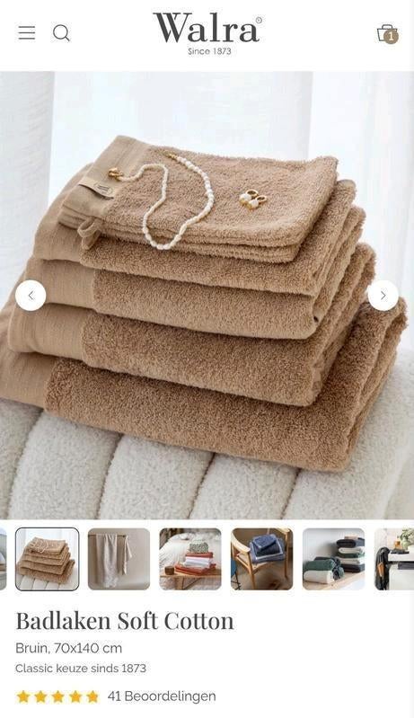 Walra soft cotton Badlakens, Handdoeken &Washandjes - Nieuw!, Huis en Inrichting, Ophalen of Verzenden, Nieuw, Beige, Handdoek