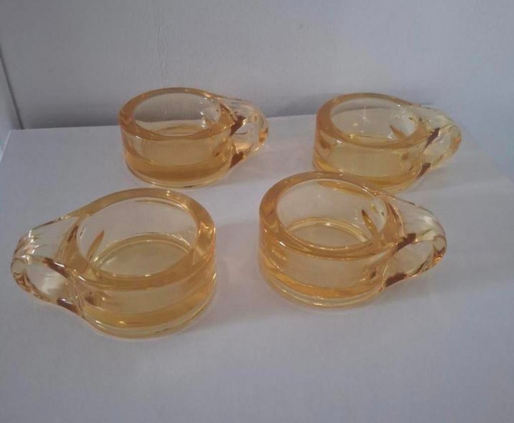 Set van 4 Normann Copenhagen Flo gele Floe waxinelichten., Ophalen of Verzenden, Zo goed als nieuw, Overige materialen, Minder dan 25 cm