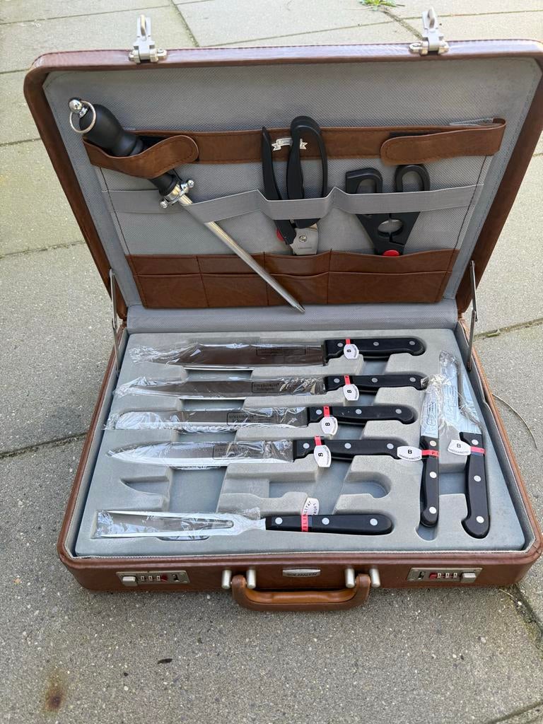 Professionele Messenset in Koffer - Solingen Kwaliteit, Ophalen of Verzenden, Nieuw, Rvs of Chroom, Bestekset