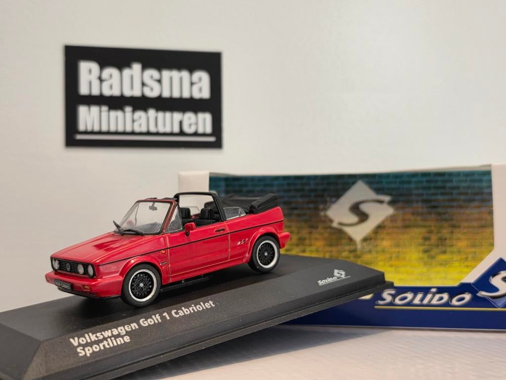 Volkswagen golf 1 Cabriolet Sportline - Rood - 1:43 Solido, Auto, Solido, Nieuw, Ophalen of Verzenden