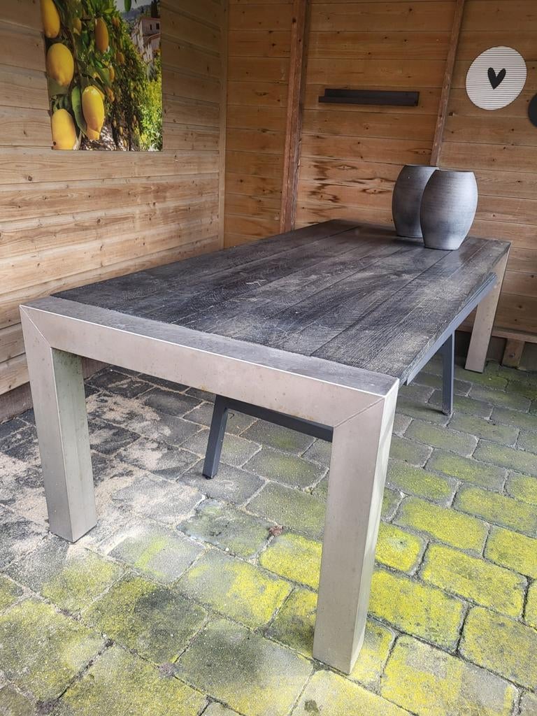 RVS tafelpoten / buitentafel., Ophalen of Verzenden, Rechthoekig, Rvs