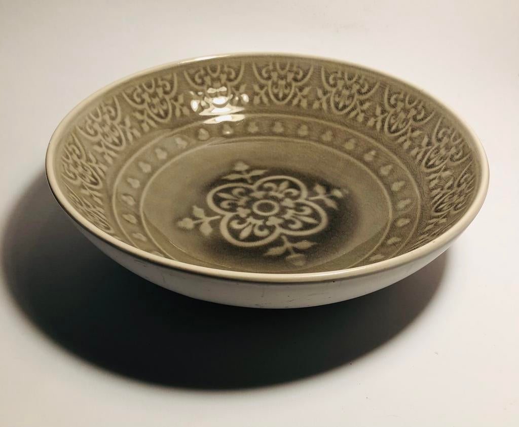 Diepe schaal Indie met reliëf, capri, oriëntaals, Verzenden, Overige stijlen, Schaal of Schalen