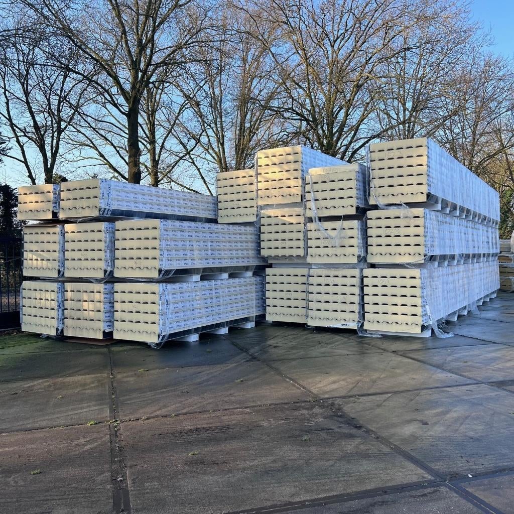 Sandwichpanelen voor (plat) dak en wand, 132/164 mm dik, Doe-het-zelf en Verbouw, Ophalen, Nieuw, 100 mm of meer
