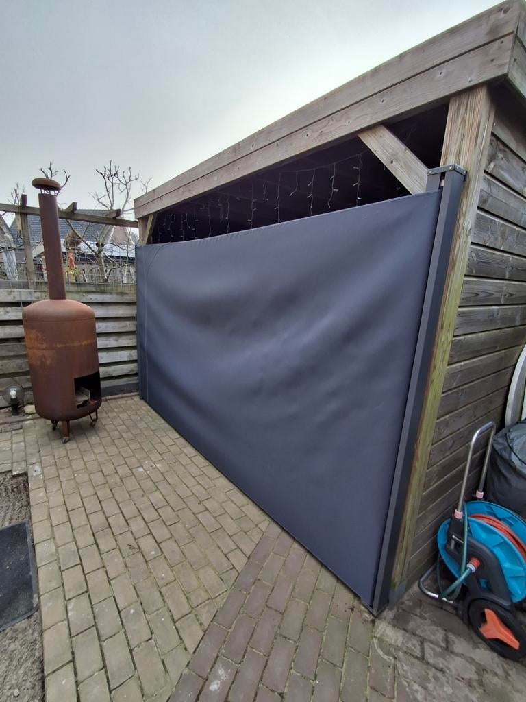 Uittrekbaar windscherm 200x600, Tuin en Terras, Zonneschermen, Ophalen, Zo goed als nieuw, Knikarmscherm