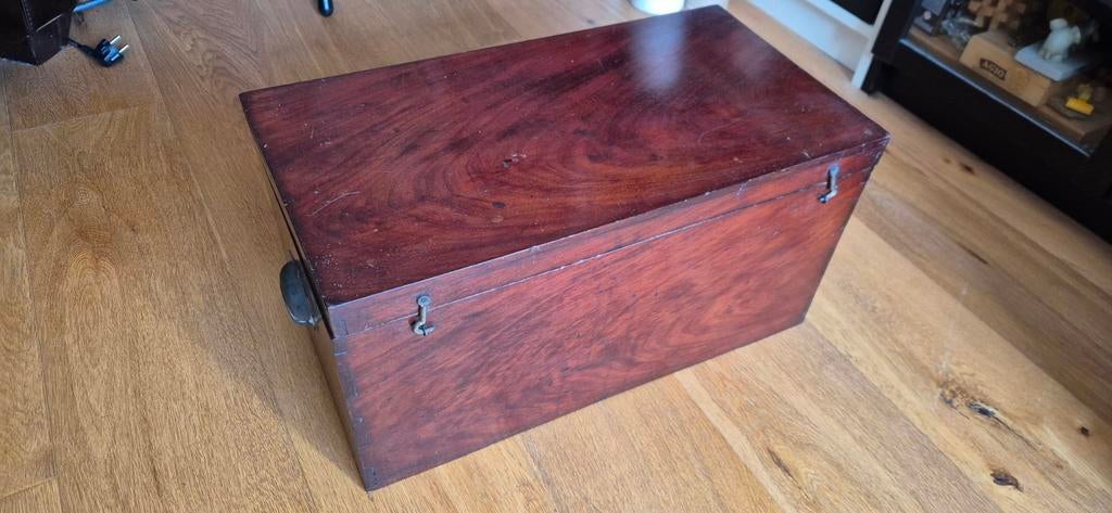 Antieke documentenkist Mahonie, Ophalen of Verzenden