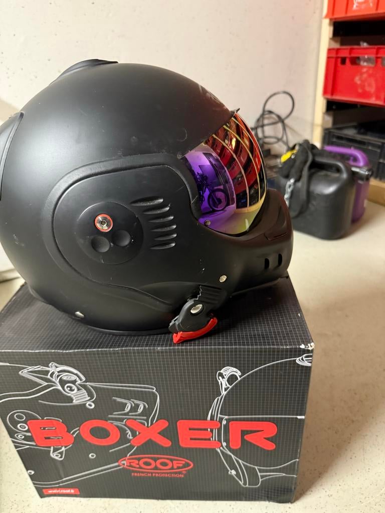 Roof Boxer V8 helm met extra vizier, Motoren, Kleding | Motorhelmen, M, Systeemhelm, Heren, Tweedehands