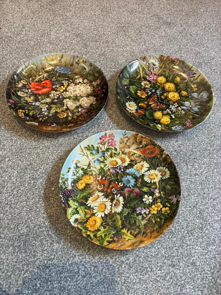 Set van 3 Fürstenberg 'Wilde Schönheiten' sierborden, Ophalen of Verzenden