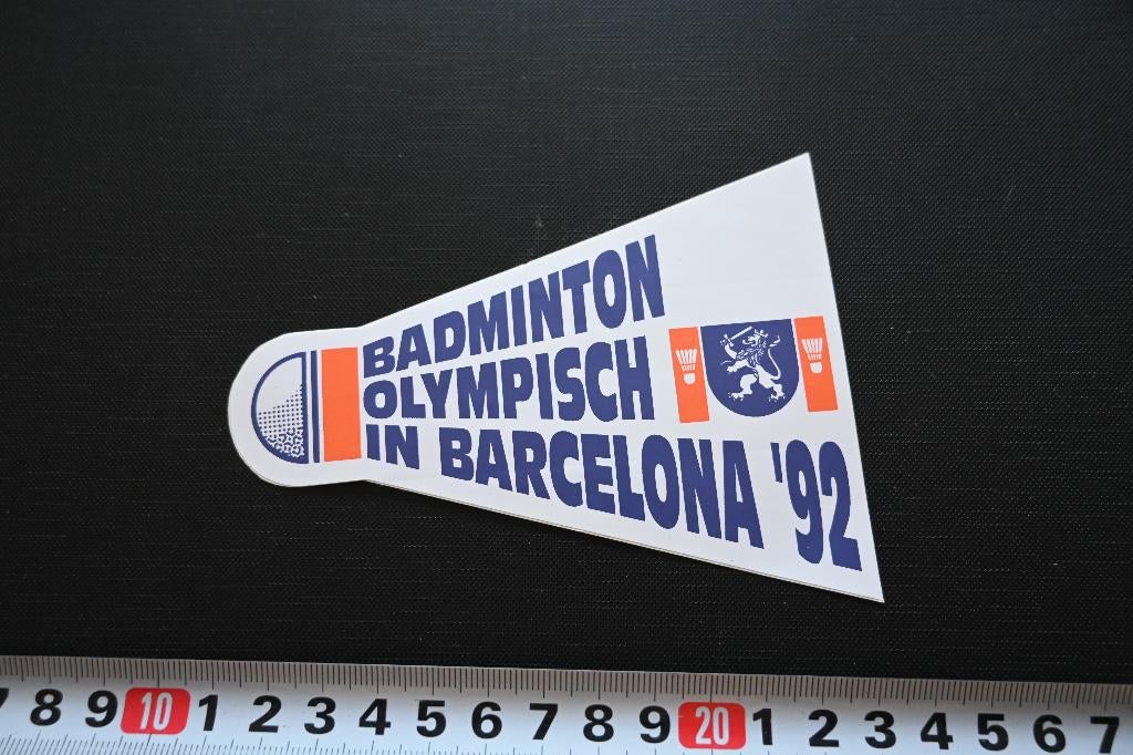 sticker badminton olympisch in barcelona 1992, Ophalen, Zo goed als nieuw