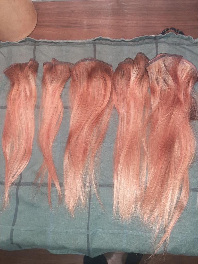 Weave extensions, echt haar 30 tot 35 cm rossig, Ophalen of Verzenden, Gebruikt, Pruik of Haarverlenging
