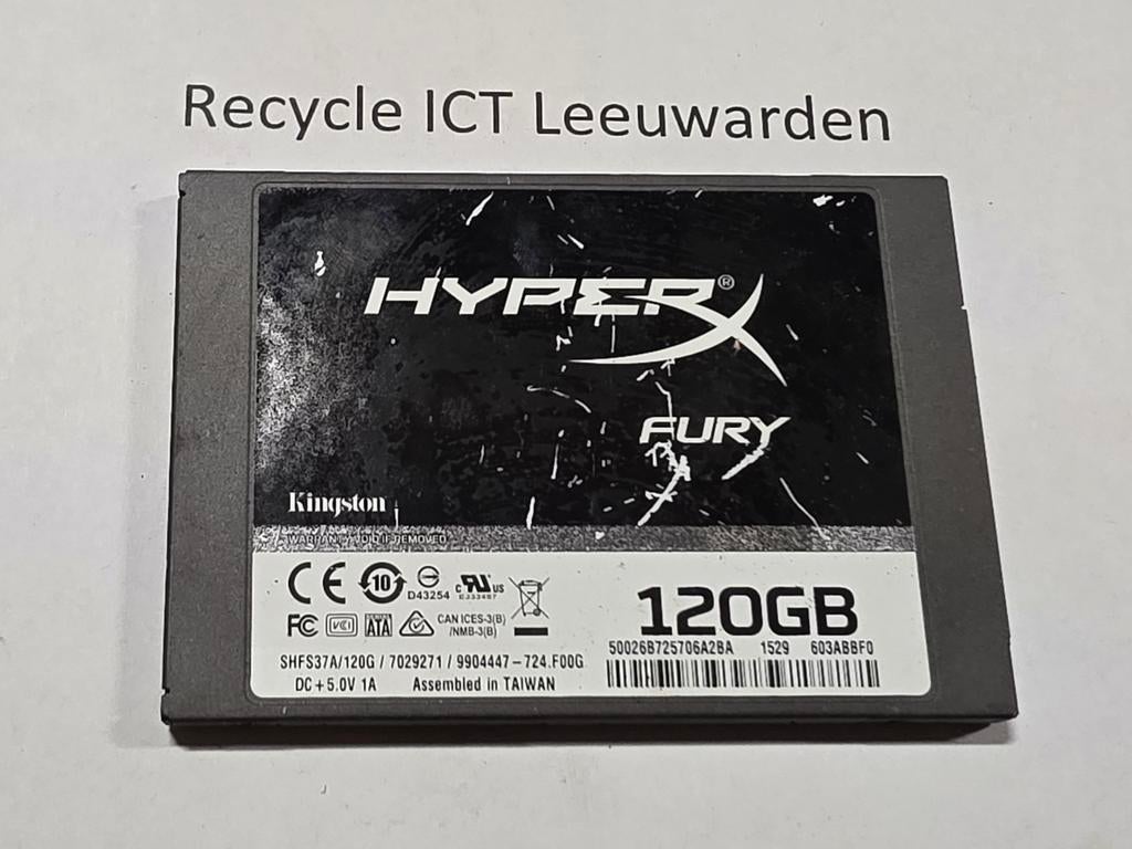 Kingston 120gb ssd laptop hdd hardeschijf hyper x, Intern, Gebruikt, Kingston, Ophalen of Verzenden