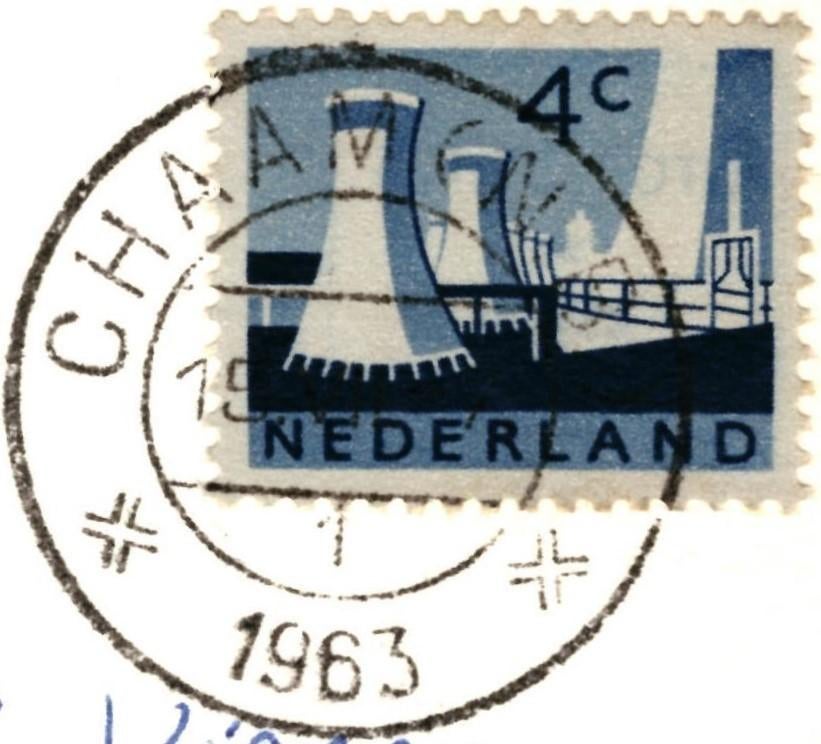 991332 Chaam N Br 1963 .Gelopen met postzegel Koeltoren, Ophalen of Verzenden, 1960 tot 1980, Gelopen, Noord-Brabant