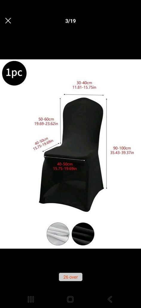 20 stuks zwarte stoelhoezen, nieuw, Ophalen of Verzenden