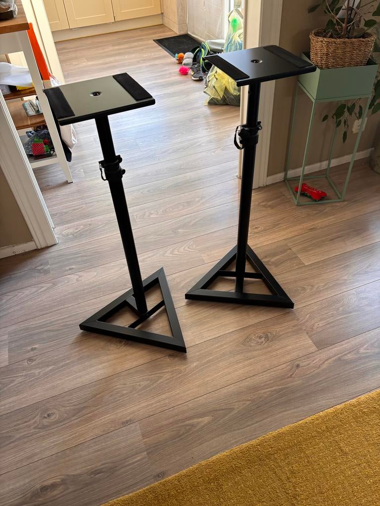 Verstelbare Speaker Stands - Zwart (Set van 2), Audio, Tv en Foto, Luidsprekers, Ophalen, Zo goed als nieuw, Overige typen, Overige merken
