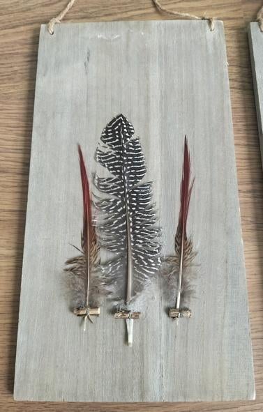 Fazantenveren decoratie panelen, Ophalen of Verzenden, Gebruikt