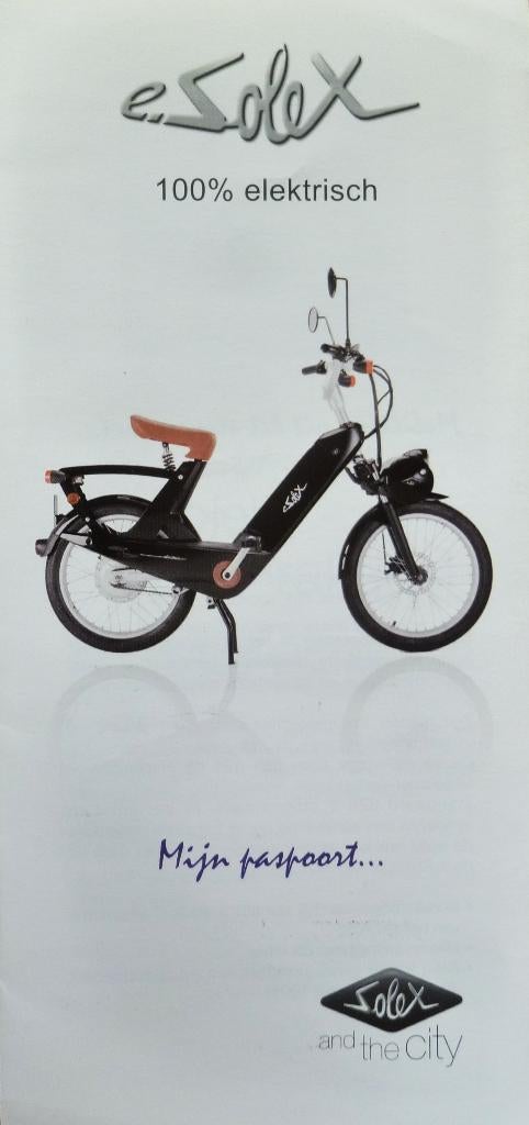 Folder E. SOLEX 100% Elektrisch 2008 Hallfords SOLEX, Fietsen en Brommers, Ophalen of Verzenden, Nieuw