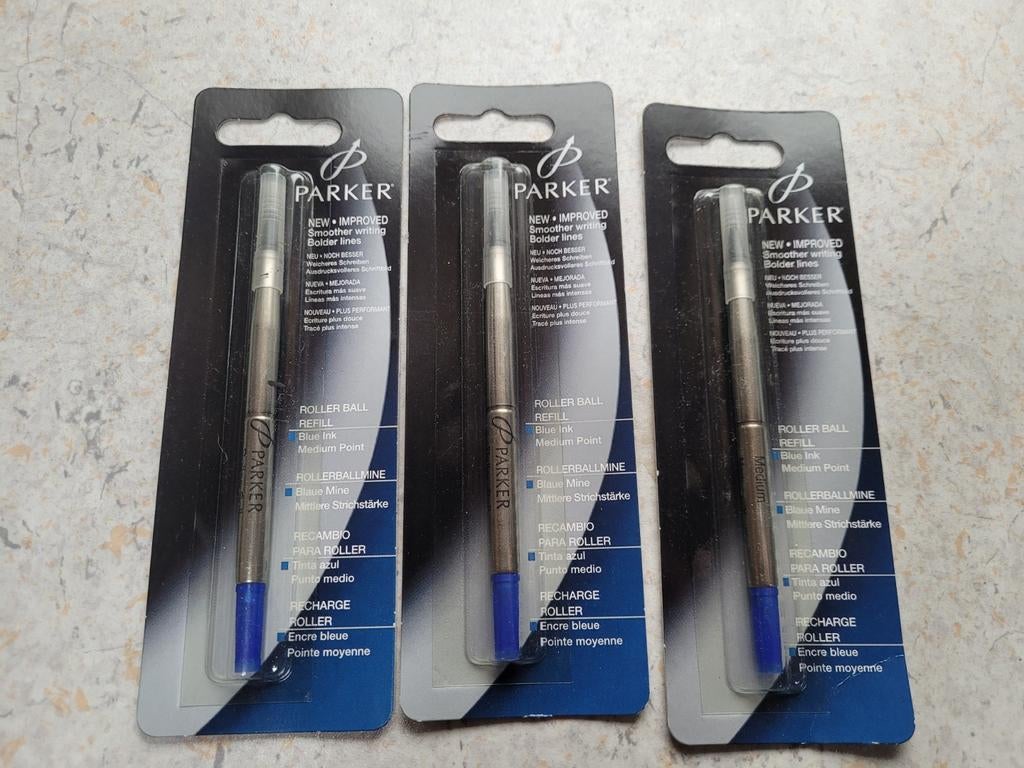Parker pen vullingen nieuw 3 stuks blauw, Ophalen of Verzenden, Nieuw