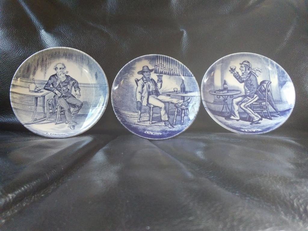 Mini bordjes 'Dranksoorten', Royal Sphinx & Boch (3 stuks), Antiek en Kunst, Ophalen of Verzenden