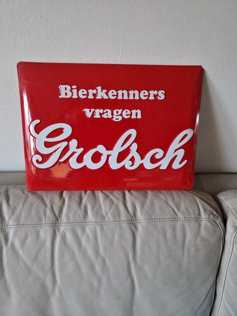 Grolsch Bier reclamebord, Ophalen of Verzenden, Gebruikt, Reclamebord