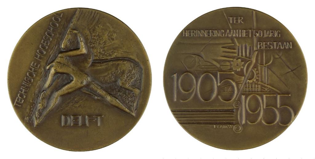 Diverse Penningen van Federico Carasso, Verzenden, Brons, Nederland