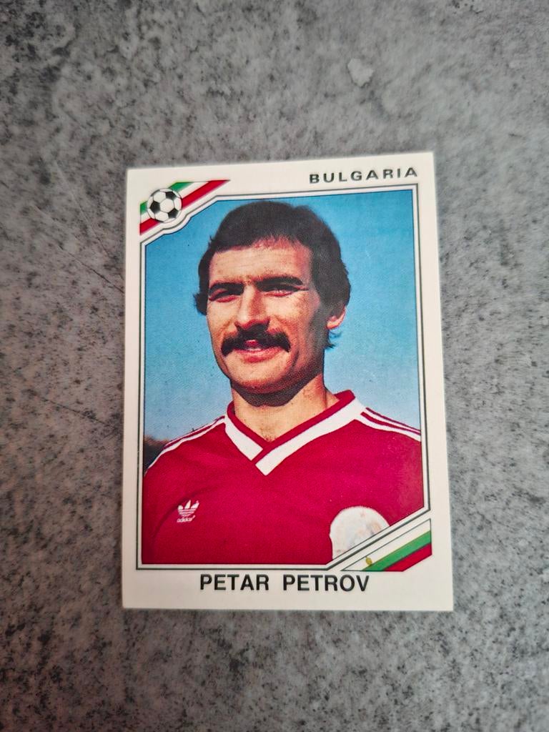 Panini sticker WK 86 Mexico. Speler Petar Petrov Bulgarije., Verzenden, Zo goed als nieuw, Sticker
