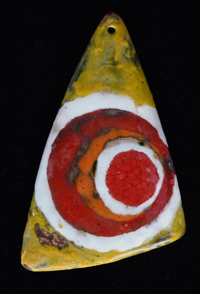 Originele hanger emaille op koper mid century, Overige materialen, Ophalen of Verzenden, Zo goed als nieuw, Overige kleuren