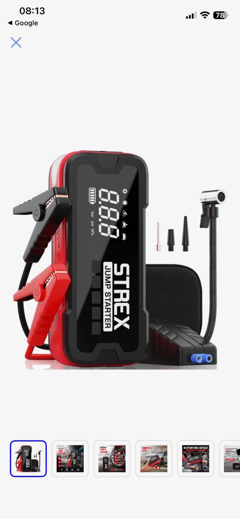 Strex jumpstarter 4000A incl. Powerbank, pomp, verlichting, Auto diversen, Jumpstarters, Ophalen of Verzenden, Zo goed als nieuw