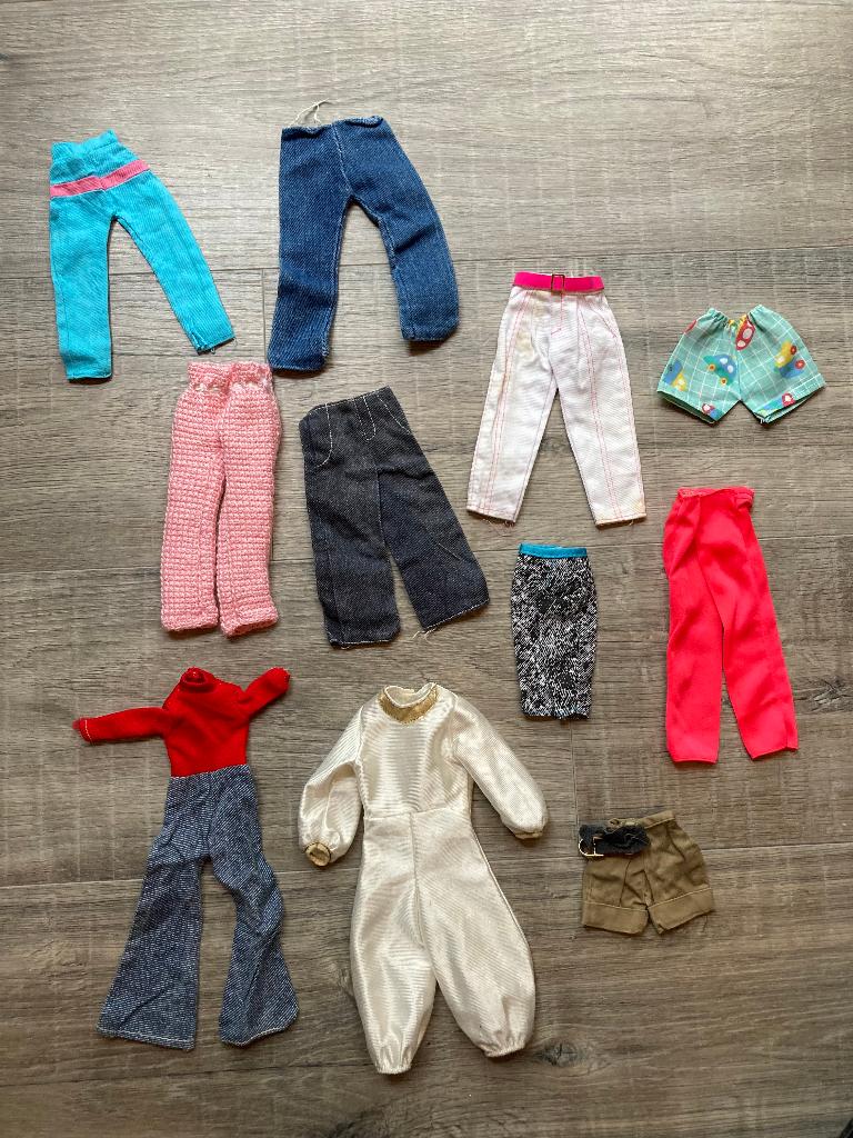 Lotje vintage retro Fleur Sindy Barbie Barbiekleding broeken, Ophalen of Verzenden, Gebruikt, Kleertjes