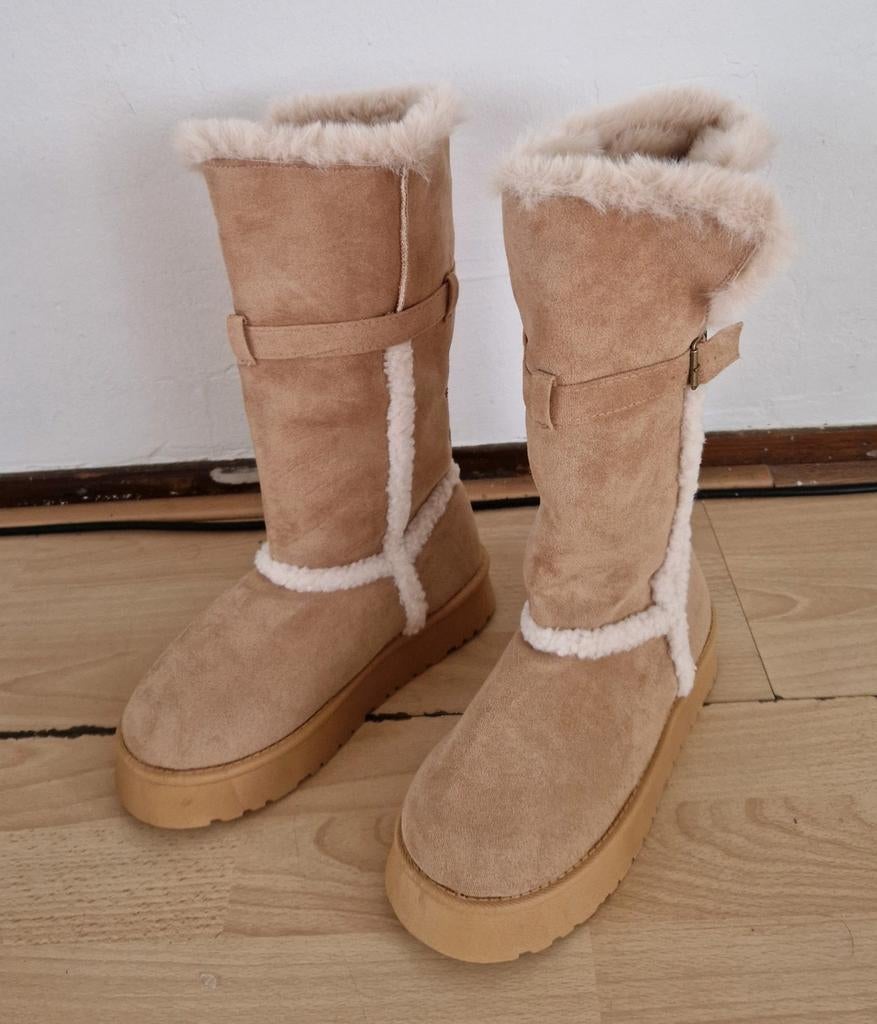 Snowboots Maat 39 fleece laarzen plateau laars, Bruin, Snowboots, Nieuw, Ophalen of Verzenden