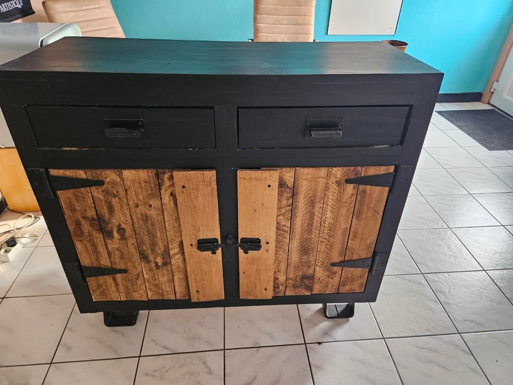 Mangohouten kast, commode, boekenkast, Ophalen, 50 tot 100 cm, Zo goed als nieuw, 25 tot 50 cm