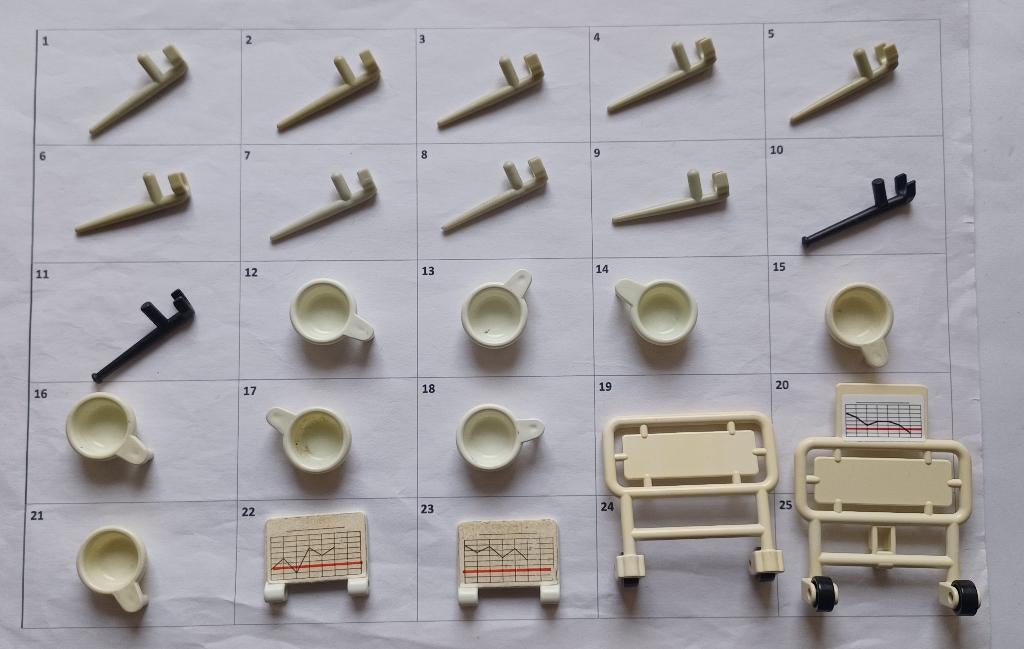 playmobil vintage ziekenhuisonderdelen, Ophalen of Verzenden, Gebruikt, Los playmobil
