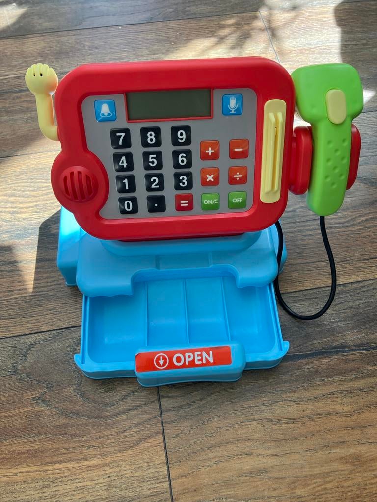 Speelgoed kassa met microfoon, Kinderen en Baby's, Speelgoed | Educatief en Creatief, Ophalen, Gebruikt, Rekenen, Met geluid