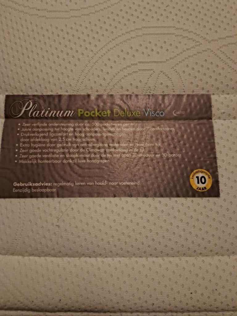 Matras platinum pocket de Luxe visco, Ophalen, 90 cm, Eenpersoons, Zo goed als nieuw