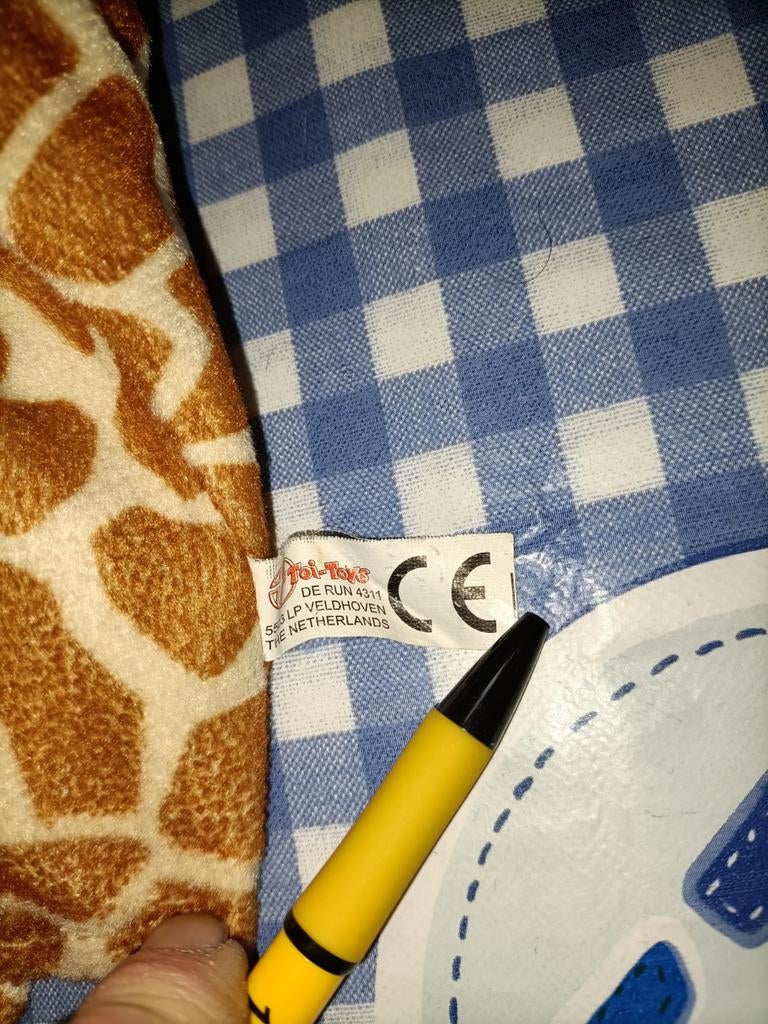 Giraffe handpop 38 cm groot Toi-toys, Ophalen of Verzenden, Zo goed als nieuw, Overige typen