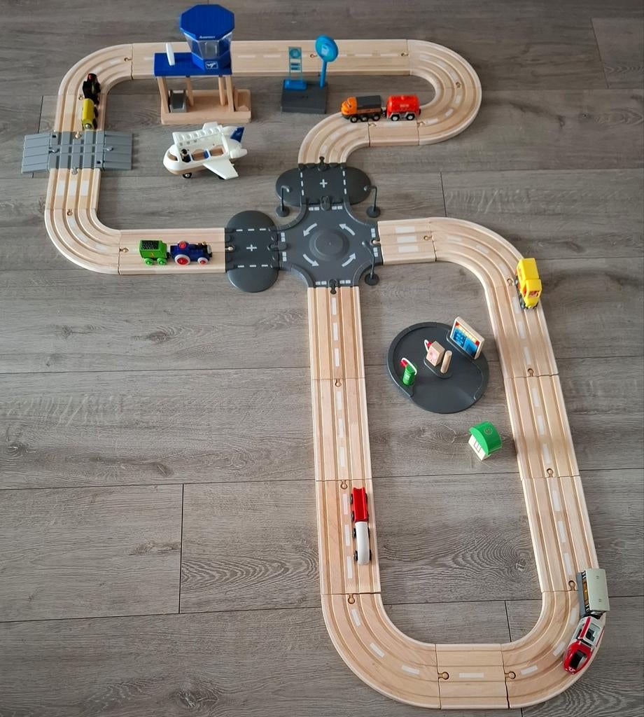 Treinbaan dubbel spoor met toebehoren, Ophalen of Verzenden