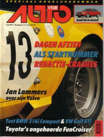 Autovisie 13 1994 : BMW 316i Compact - VW Golf GTI - Audi, Ophalen of Verzenden, Gelezen, Algemeen