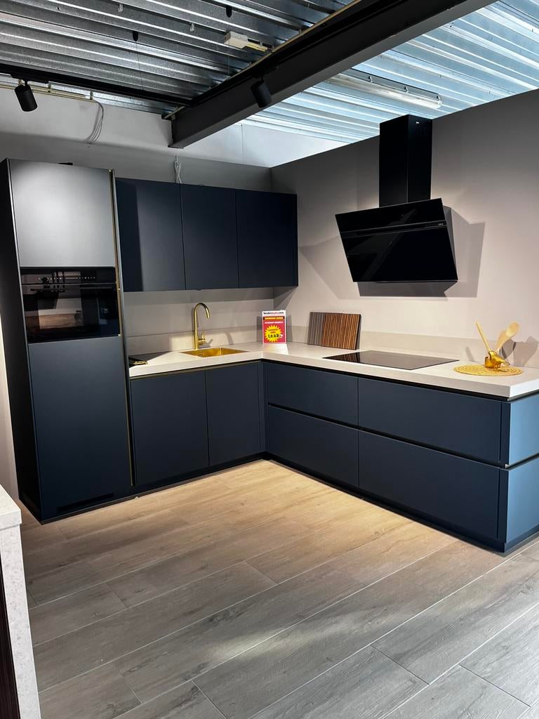 Showroom keuken blauw, Ophalen, Zo goed als nieuw, Overige materialen, Overige typen
