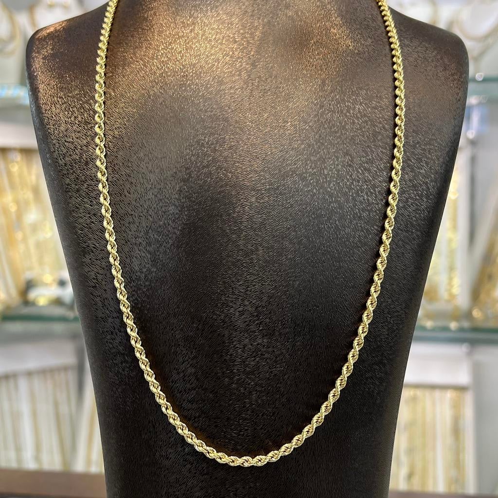 14k gouden ketting rope schakel chain, Ophalen of Verzenden, Zo goed als nieuw, Goud
