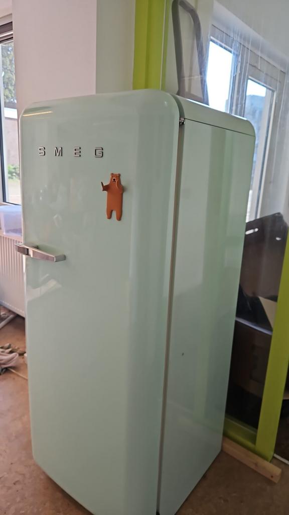 Smegg retro koelkast met vriesvak mint kleur H150cm, Ophalen of Verzenden, Zo goed als nieuw, Kunststof, Minder dan 50 cm