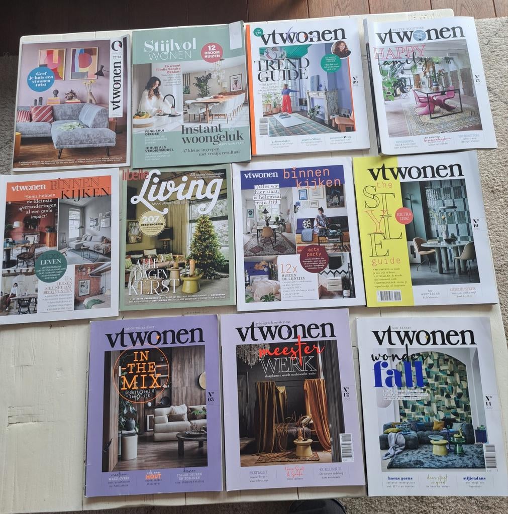 11 woontijdschriften in goede staat, diverse jaartallen, Boeken, Tijdschriften en Kranten, Ophalen, Zo goed als nieuw, Overige typen