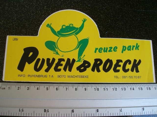 sticker reuze park Puyenbroeck wachtebeke logo kikker, Verzenden, Zo goed als nieuw, Bedrijf of Vereniging
