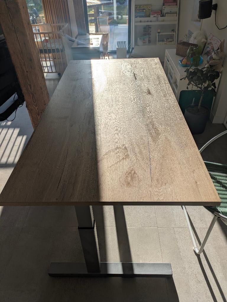 Rohde & Grahl bureau handslinger 180 x 90 cm - Eiken Naturel, Ophalen, In hoogte verstelbaar, Zo goed als nieuw, Bureau