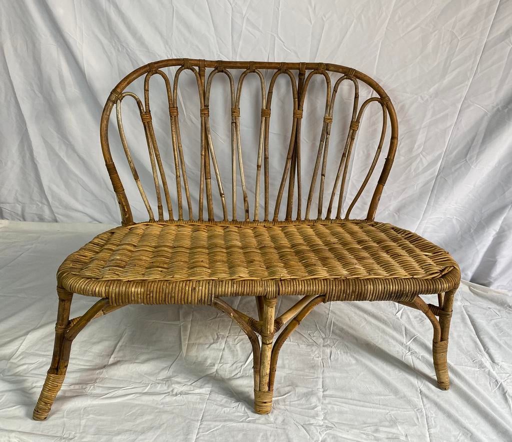 Ikea rotan bank vintage, Tuin en Terras, Ophalen, Gebruikt, Rotan