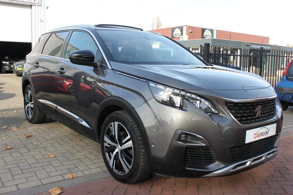 Peugeot 5008 1.2 PureTech GT-Line 7P. Pano LED Keyless Trekh, Lichtsensor, Gebruikt, Zwart, 1199 cc