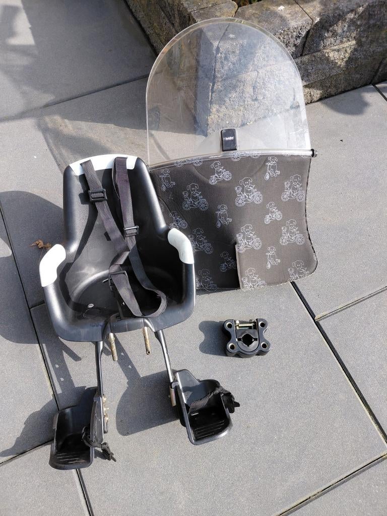 Fietszitje voor met windscherm en adapter, Fietsen en Brommers, Fietsaccessoires | Fietsstoeltjes, Ophalen