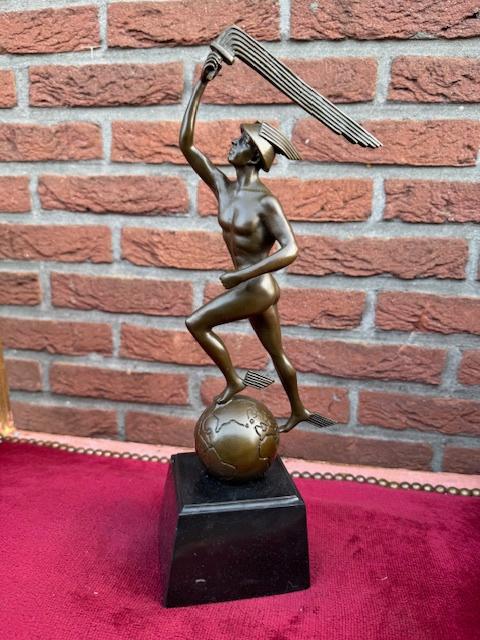 bijzonder bronzen beeld van MERCURIUS/ HERMES, Antiek en Kunst, Ophalen of Verzenden, Brons